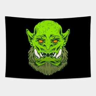 Scary Green Troll Tapestry