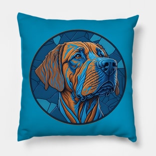 dog in stained glass Pillow