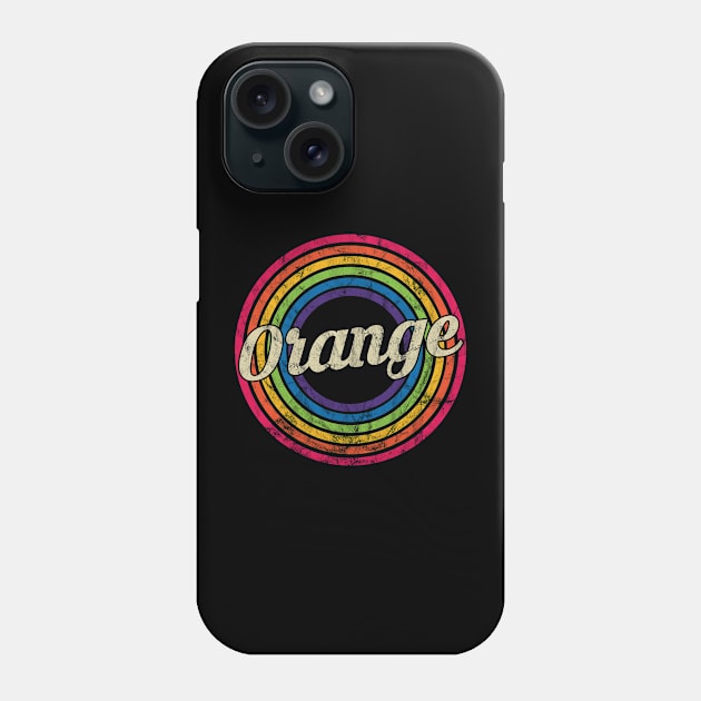 Orange - Retro Rainbow Faded-Style Phone Case by MaydenArt