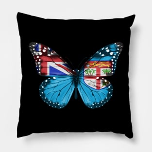 Fijian Flag  Butterfly - Gift for Fijian From Fiji Pillow