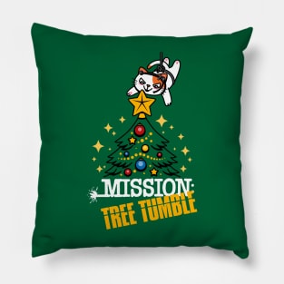 Funny Christmas Mission Impossible Cat Parody Pillow