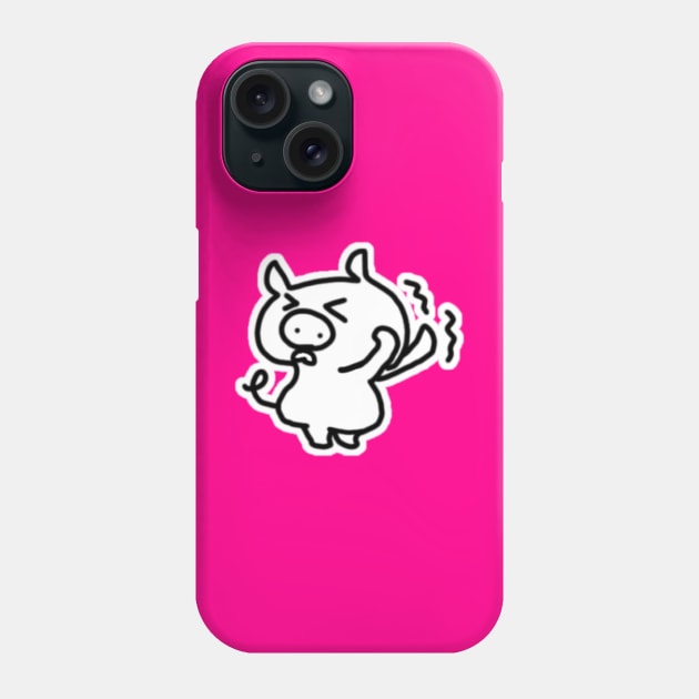 Hesitant Boo the kawaii pig. Phone Case by anothercoffee