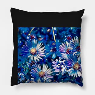 Painted Flower Blooms Pillow