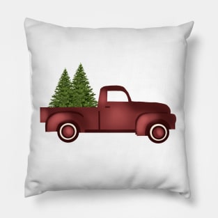 Christmas Tree Farm Truck Country Christmas Pillow
