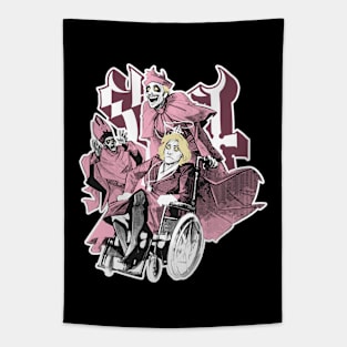 Funny Ghost Dark Pink Tapestry