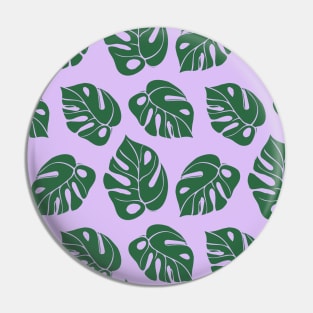 Tropical pattern with monstera leaves Pin