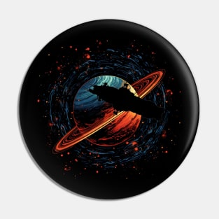 Roci flying by Saturn - Sci-fi Pin