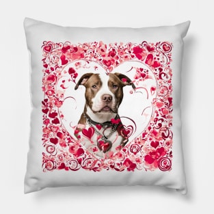 Pitbull Be Mine Valentine Pillow