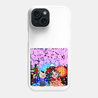 CHERRY BLOSSOMS ROMANTIC PIGGIES Phone Case