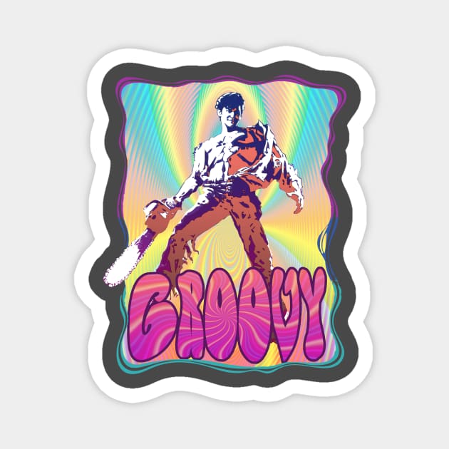 Evil Dead Ash Williams Groovy Magnet by jhunt5440