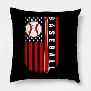 American Flag Baseball Team for Men Boys Girls Women Pillow