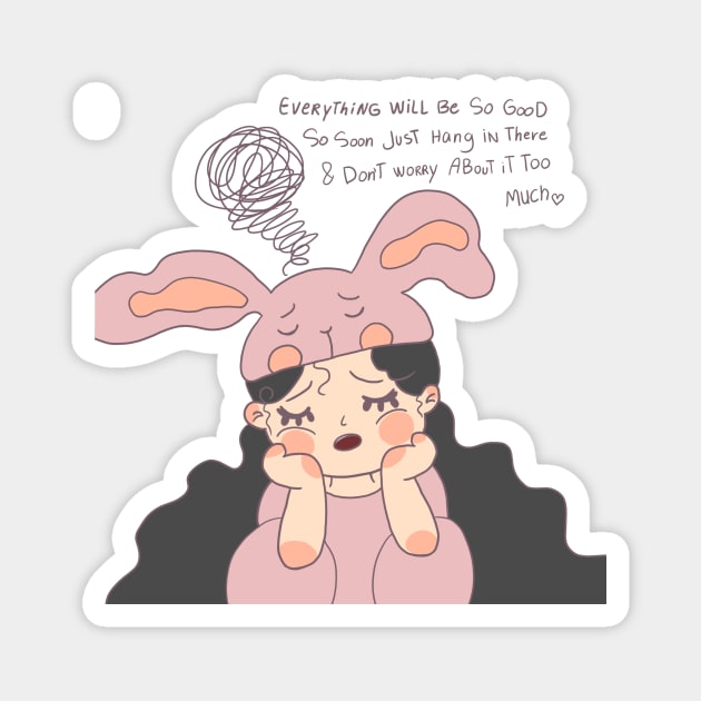 Overthinking girl Magnet by hayouta shop