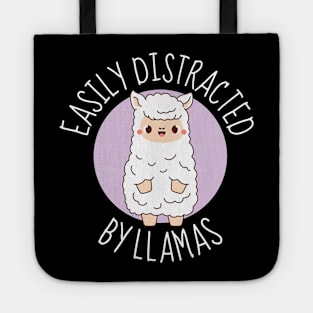 Easily Distracted By Llamas Funny Tote