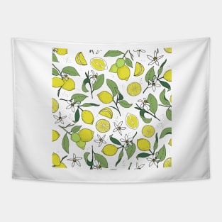 lemons on white Tapestry