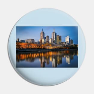 Blue Hour Melbourne Cityscape at Sunset Pin