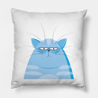 blue cat sleepless Pillow