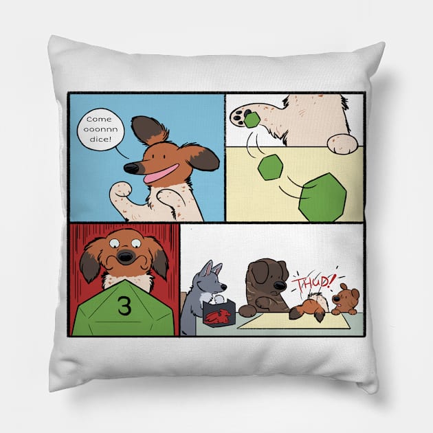 Come Ooonnn Dice - Comic Panel Color Pillow by DnDoggos