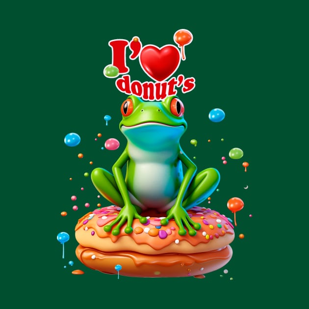 Frog with Donuts by enyeniarts