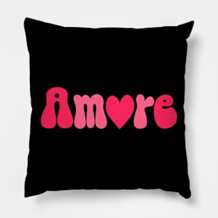 Amore Cute Funny Heart Valentine_s Day Pillow