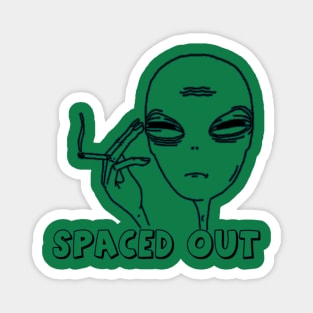 Spaced Out Alien Smoking green Magnet