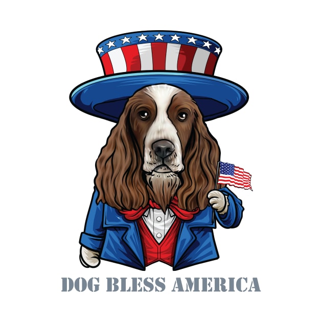 English Springer Spaniel Dog Bless America by whyitsme