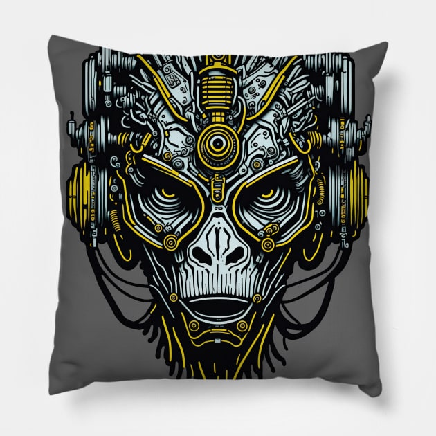 Techno Apes S03 D83 Pillow by Houerd