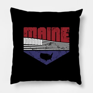 Retro Vintage Maine USA Pillow