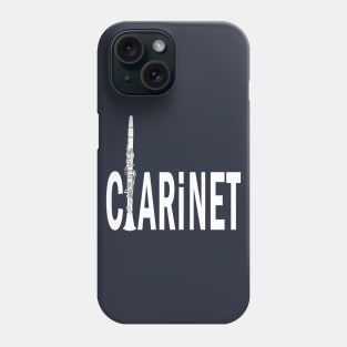 Clarinet White Text Phone Case