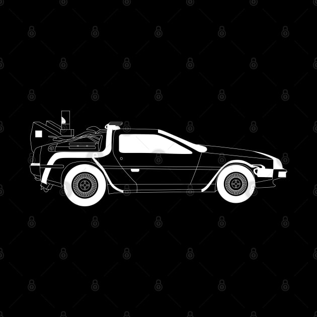 DMC DeLorean White Outline by kindacoolbutnotreally