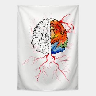 Human brain art Tapestry