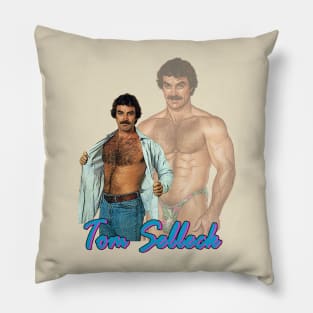 Tom Selleck Retro Fade 80s Pillow