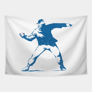 Banksy Baseball Pitcher Tapestry