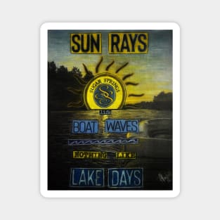 Sun Rays Boat Waves Lake Days Magnet