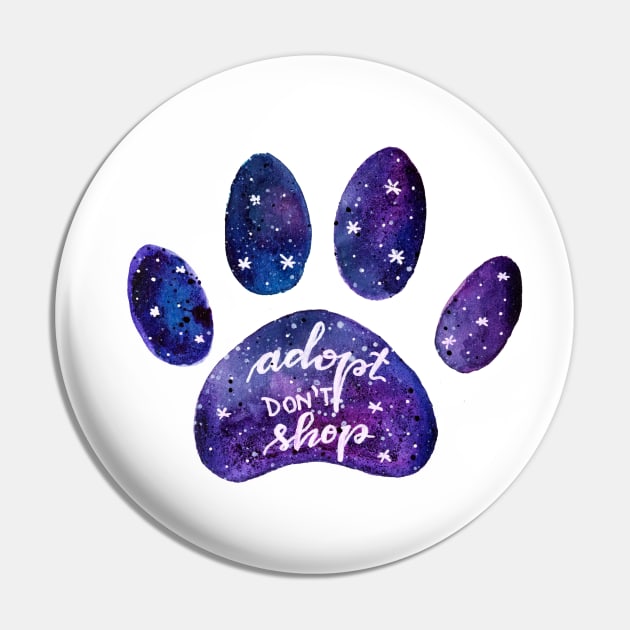 Adopt don't shop galaxy paw - purple Pin by wackapacka