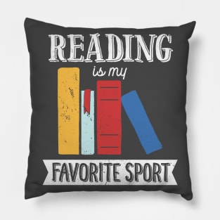 Book Lover T-Shirt Reading Is My Favorite Sport Reader Pillow