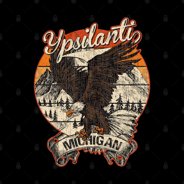 Ypsilanti Michigan Bald Eagle Retro Vintage Aesthetic by aavejudo