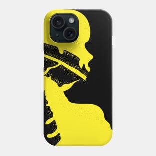 yellow girl and tropical leaf Phone Case