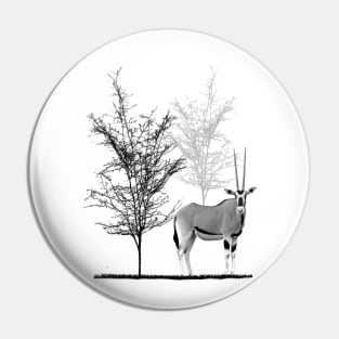 Oryx - Antelope - Trees - Wildlife - Africa Pin