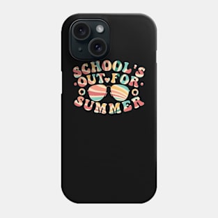 school's out for summer teacher last day of school groovy,school's out for summer teacher happy summer Phone Case