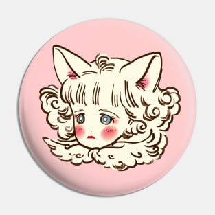 I draw pastel chibi neko / the star of cottonland Pin