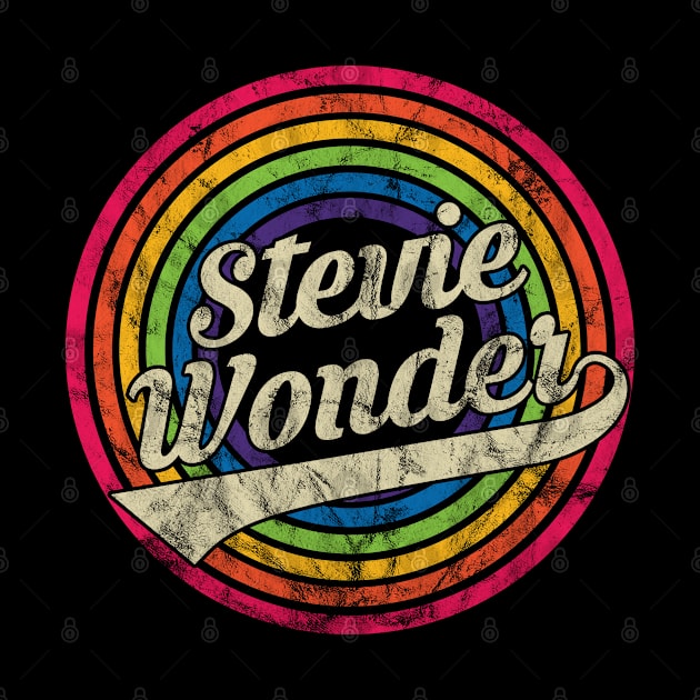 Stevie Wonder - Retro Rainbow Faded-Style by MaydenArt