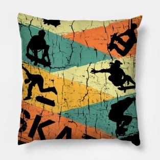 VIntage Retro Skateboarding Pillow