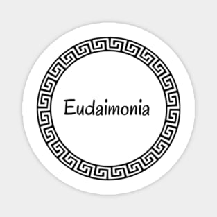 Greek Eudaimonia Happiness (White) Magnet