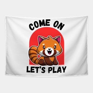 kawaii red panda let's play Tapestry