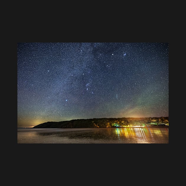 Oxwich Bay on Gower at Night by dasantillo