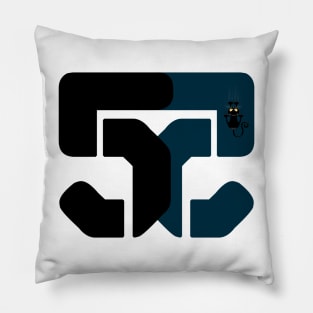 LUCKY NUMBERS 55 BLACK CAT Pillow