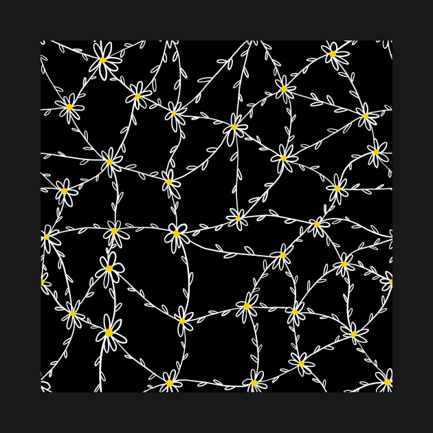 Daisy chain mail wildflowers hand drawn by Kimmygowland