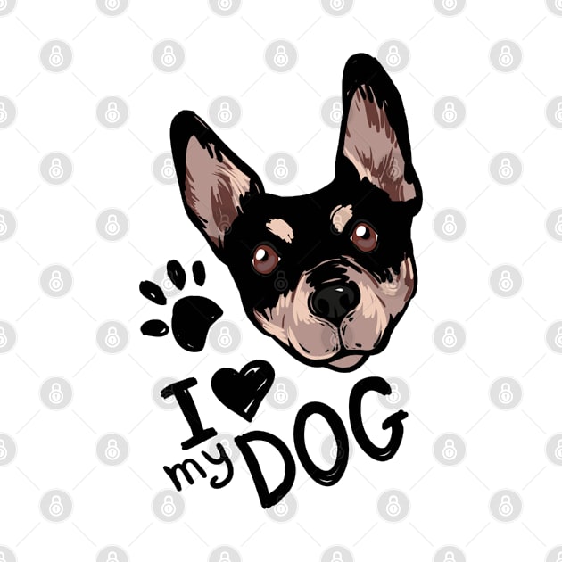 I Love My Dog by Mako Design 