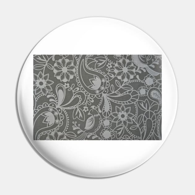 Gray Paisley Pattern Pin by FloralPatterns