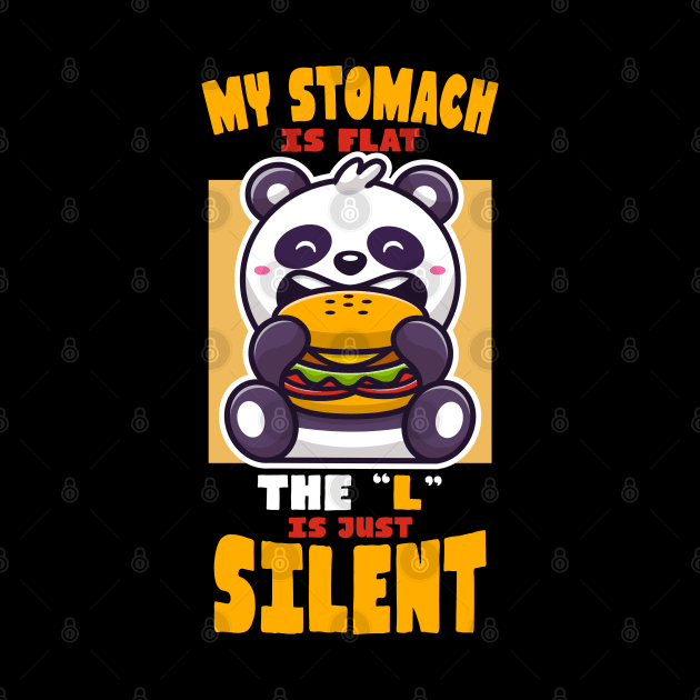 Flat Stomach Cute Panda Burger by crimsonshirt